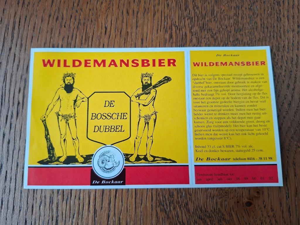 1 x bier etiket Wildemansbier, ongebruikt, Ophalen of Verzenden, Nieuw, Overige typen, Overige merken