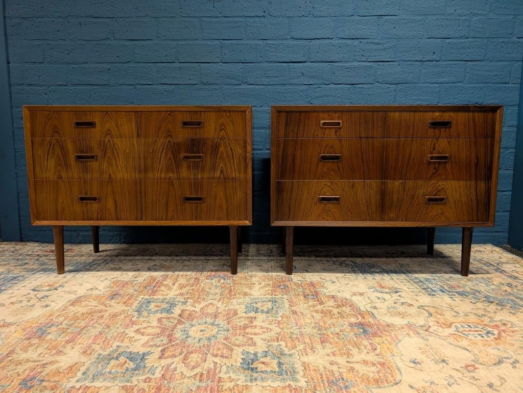 Vintage ladekasten | nachtkasten 2x, Lyby Møbler, jaren '60, Ophalen, Gebruikt, 50 tot 100 cm, 3 of 4 laden