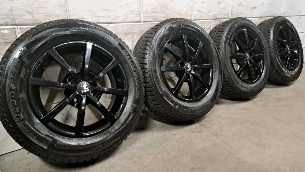 Zwarte velgen C4 Cactus Berlingo 308 307 Partner 195/65/15, Gebruikt, 15 inch, Banden en Velgen, Personenwagen