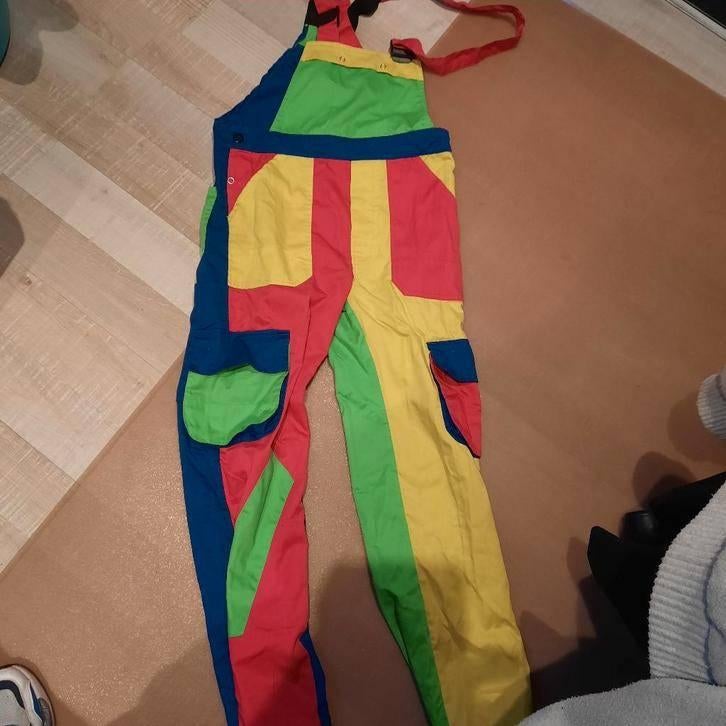 Gekleurde tuinbroek 152 carnaval, Kinderen en Baby's, Carnavalskleding en Verkleedspullen, Verzenden, 146 t/m 152, Jongen of Meisje