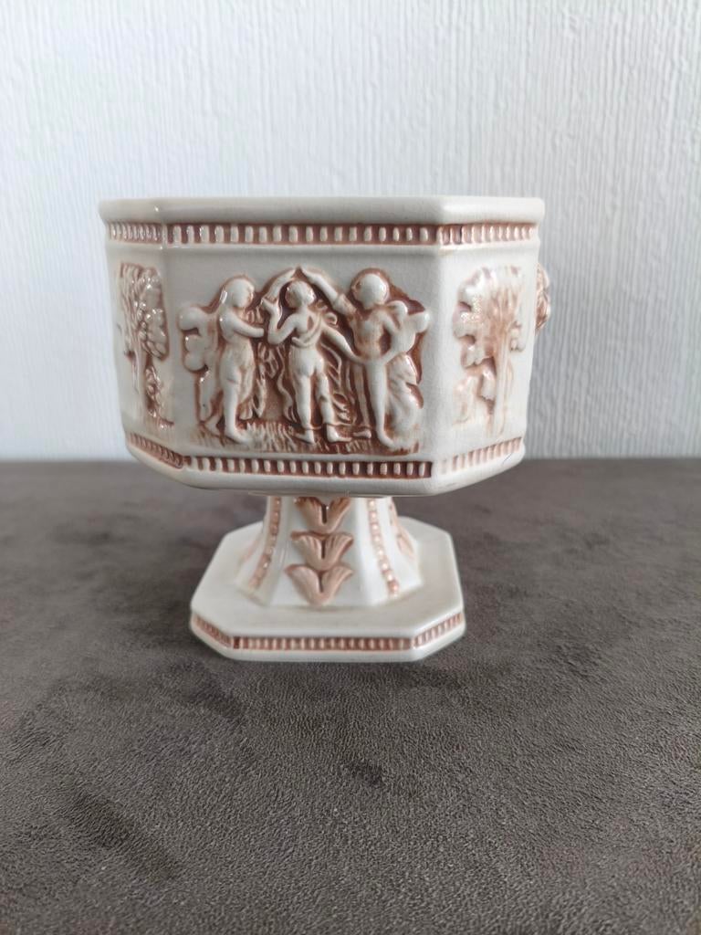 Vintage achthoekig plantenpotje, Ophalen of Verzenden, Zo goed als nieuw, Porselein