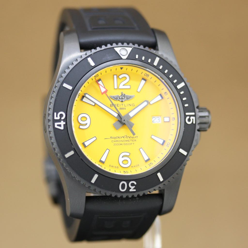 Breitling Superocean 46 Automatic 46 Yellow Dial, Staal, Breitling, Polshorloge, Kunststof