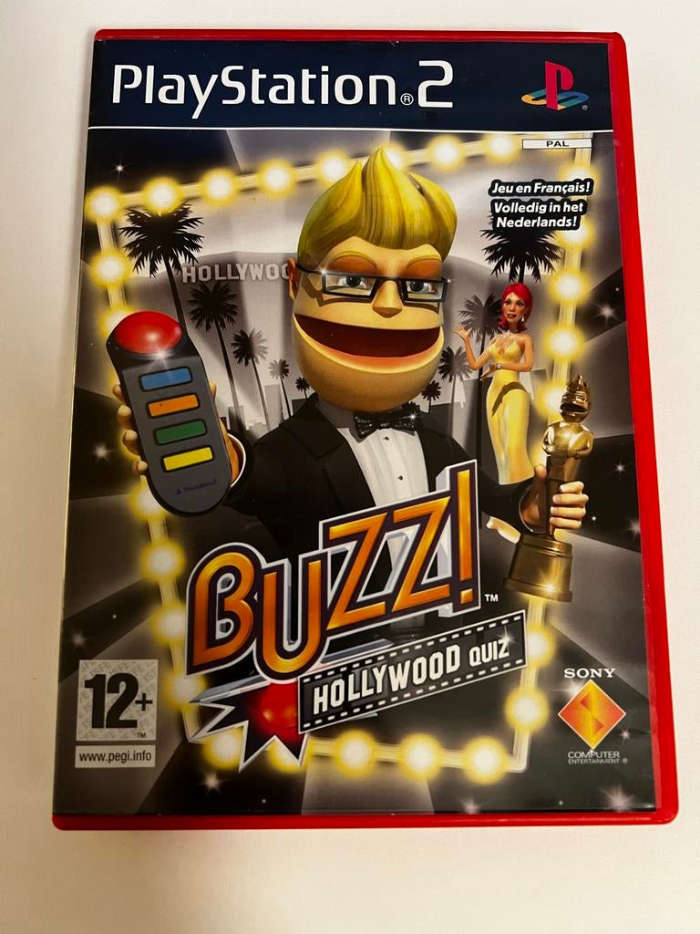 Buzz! Hollywood Quiz PS2 met Buzzers, Puzzel en Educatief, Gebruikt, Eén computer, Ophalen of Verzenden