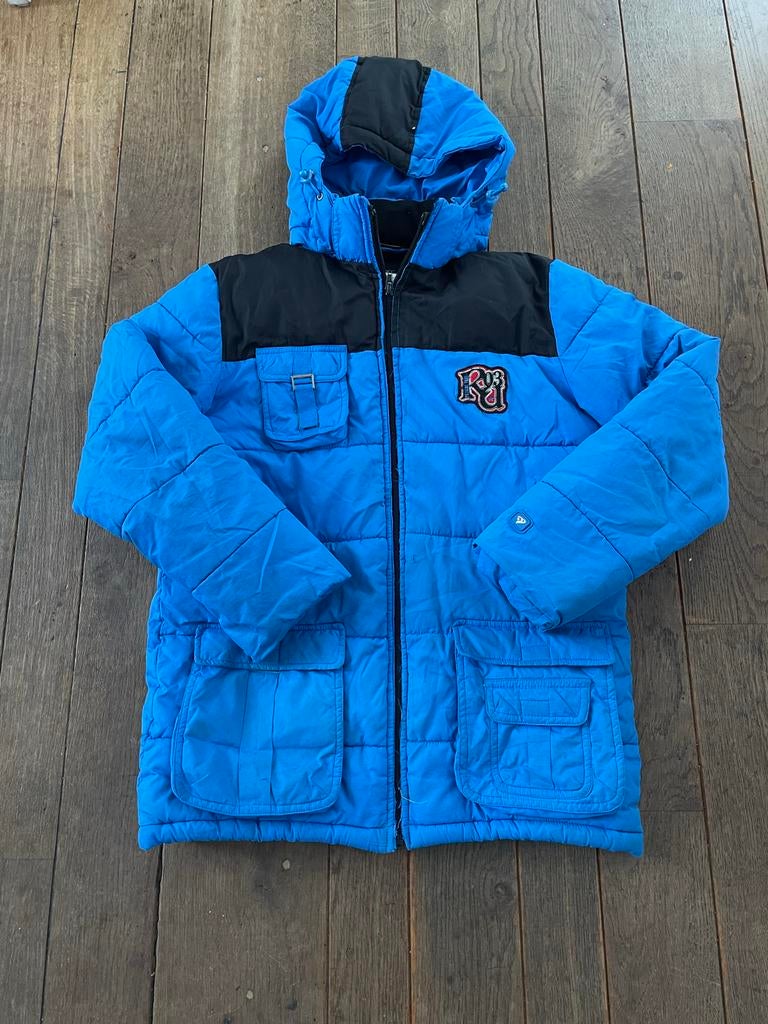 Maat 164 Blauwe gewatteerde rucanor winter ski jas, Ophalen of Verzenden, Zo goed als nieuw, Rucanor, Maat 48/50 (M)