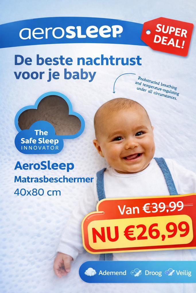 AEROSLEEP Matrasbeschermer 40x80 MEGA OUTLET SALE!, Kinderen en Baby's, Kinderkamer | Beddengoed, Nieuw, Wit, Jongetje of Meisje
