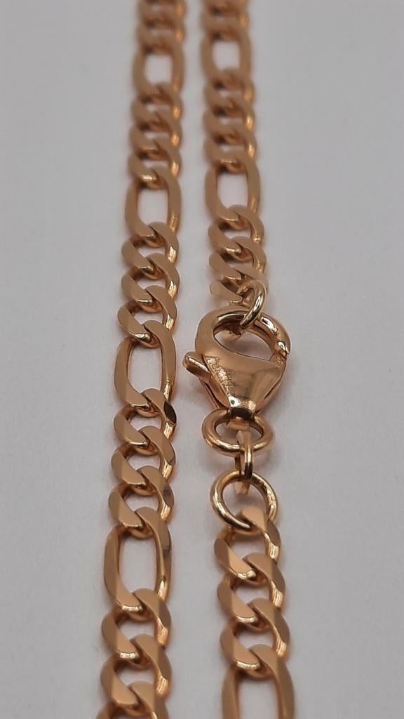 gouden  figaro schakel ketting 14kt, Sieraden, Tassen en Uiterlijk, Kettingen, Www.bredajuwelier.nl, Nieuw, Ophalen of Verzenden