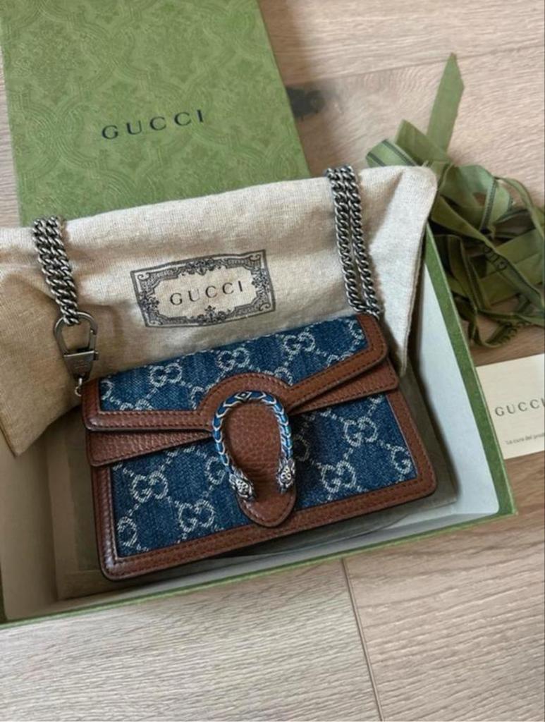Gucci Dionysus Mini Tas, Sieraden, Tassen en Uiterlijk, Tassen | Damestassen, Ophalen of Verzenden, Zo goed als nieuw, Blauw, Schoudertasje