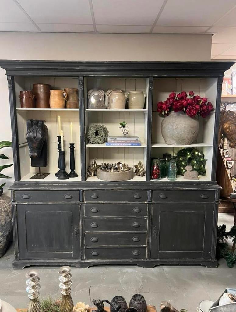 Buffetkast grijs, Ophalen, Met deur(en), 200 cm of meer, Eikenhout