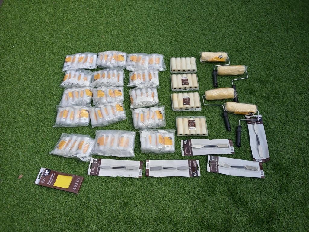 Verf Viltrollers klein en groot etc. + schuurpapier, Doe-het-zelf en Verbouw, Verf, Beits en Lak, Ophalen of Verzenden, Nieuw