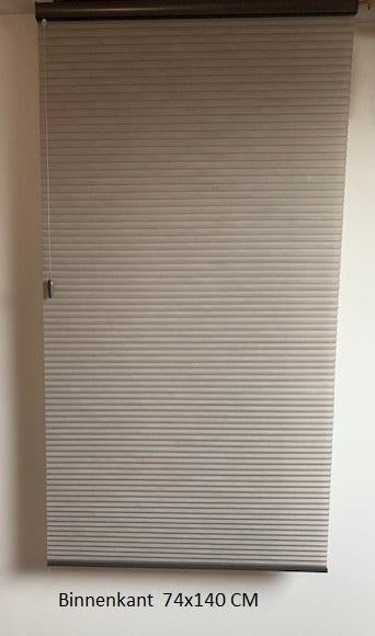 2x Dupli gordijn / Plissé gordijn   Bece, Huis en Inrichting, Stoffering | Gordijnen en Lamellen, Gebruikt, 100 tot 150 cm, Bruin