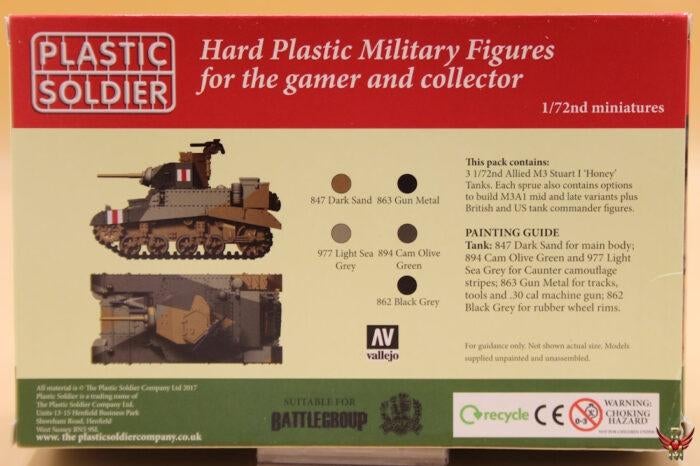 ROWASP | Plastic Soldier 1/72 M3 Stuart I ‘Honey’ Light Tank, Overige merken, Nieuw, Ophalen of Verzenden, Postbus 3029, 6802 DE  ARNHEM