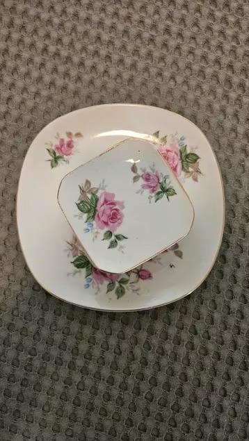 Petit four set met roosjes, Ophalen of Verzenden