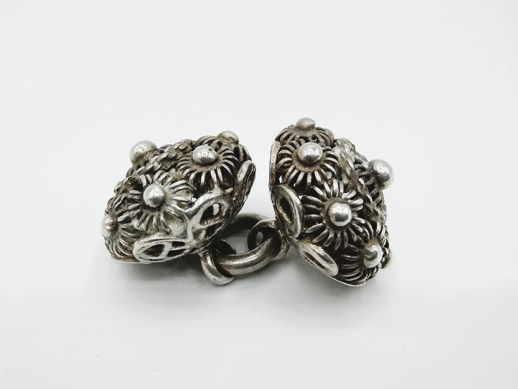 Zilveren keelknopen, Zeeuws, 19e eeuws, Antiek en Kunst, Verzenden, Zilver