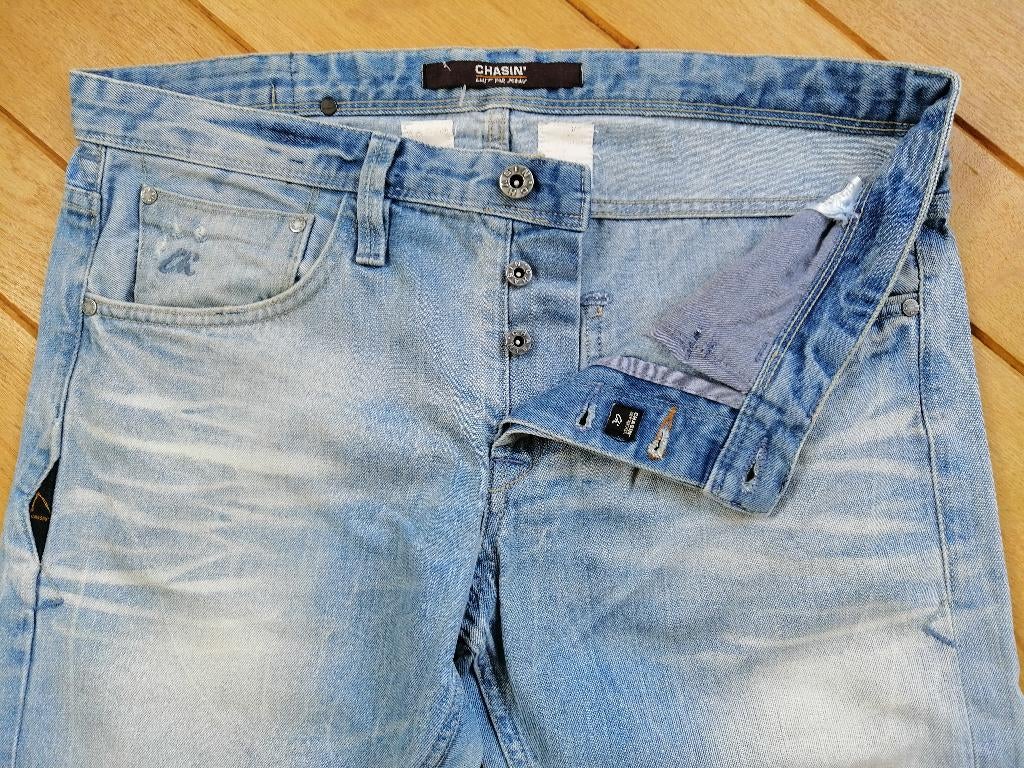 CHASIN' spijkerbroek EGO Mountain maat 33 x 30, Chasin, Blauw, Ophalen of Verzenden, Zo goed als nieuw