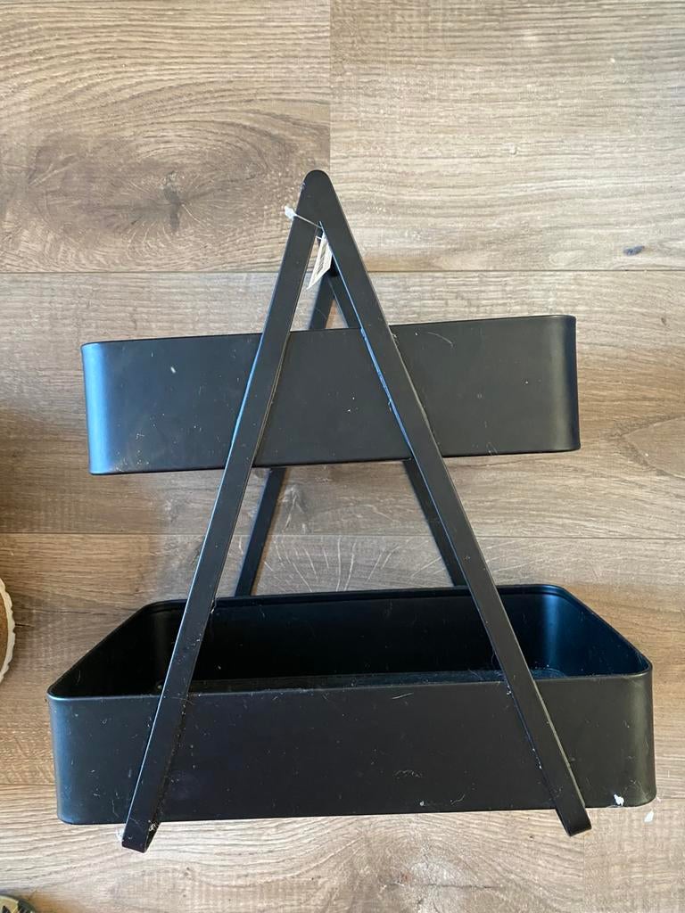 Metalen mand twee laags, gebruikt als fruitschaal, Ophalen of Verzenden, Zo goed als nieuw