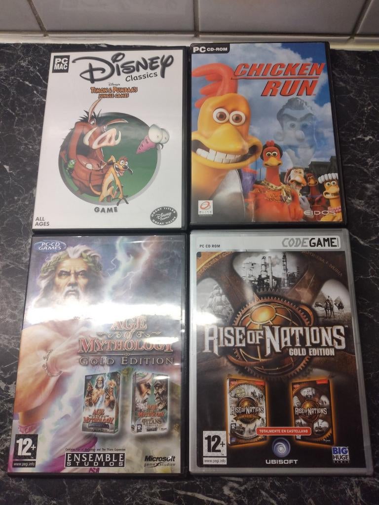 PC Games Klassiekers - Disney, Chicken Run, Age of Mythology, Spelcomputers en Games, Games | Pc, Gebruikt, 1 speler, Ophalen of Verzenden