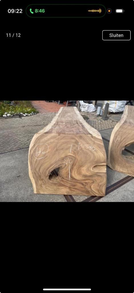 Suar waterval tafels boogtafels archtafels organisch robuust, Ophalen, Robuust organisch, Kersenhout, 50 tot 100 cm