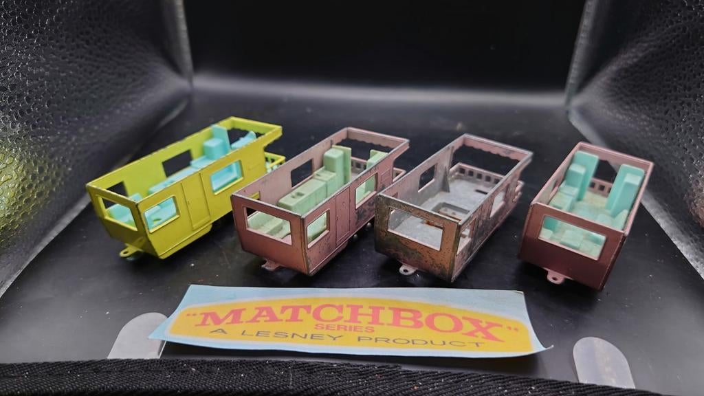 4x Lesney Regular Serie nr.23 Trailer Caravan, Ophalen of Verzenden, Gebruikt, Overige typen, Lesney