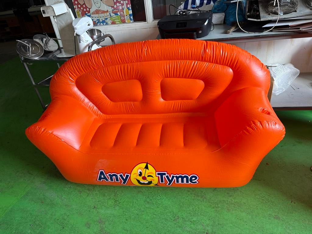 Oranje Opblaasbare Bank strand oranje Nieuw, Kunststof, Gebruikt, Eenpersoons, 75 tot 100 cm