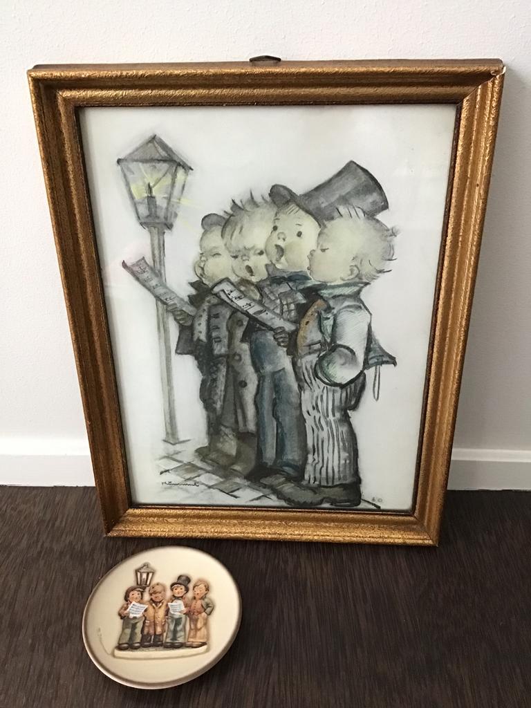 Schilderijtje Sängerquartet + wandbordje Sängerquartet, Ophalen of Verzenden