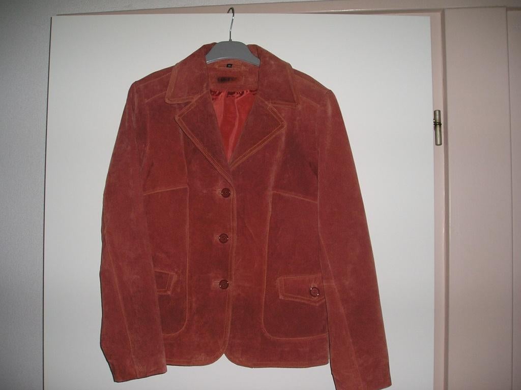 brique / bruin echt suede jasje Tredy maat 42, Kleding | Dames, Ophalen, Bruin, Zo goed als nieuw, Tredy