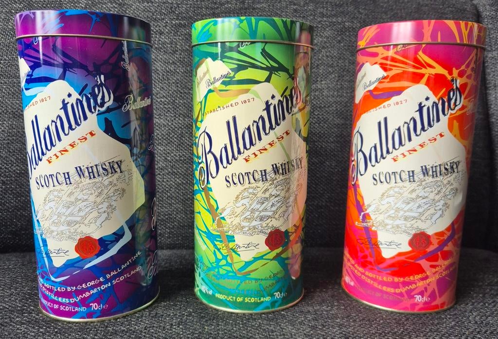 Ballantine's Finest Scotch Whisky blikken (3 stuks), Verzamelen, Ophalen of Verzenden, Gebruikt, Overige