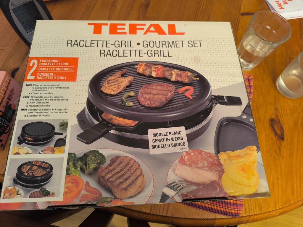 Tefal Raclette-Grill & Gourmet Set - Wit, Witgoed en Apparatuur, Gourmetstellen, Ophalen of Verzenden, Nieuw, 4 t/m 7 personen