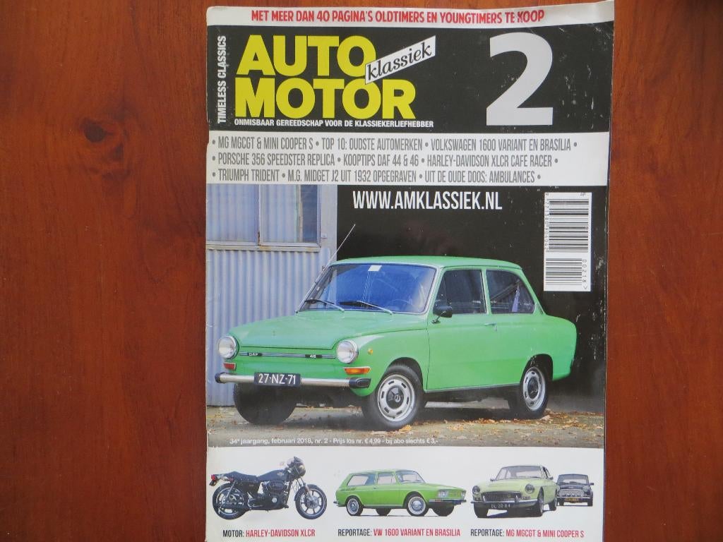 Auto Motor Klassiek 2 2018 DAF 44 46, MG C GT, Mini Cooper S, Ophalen of Verzenden, Nieuw, Volkswagen