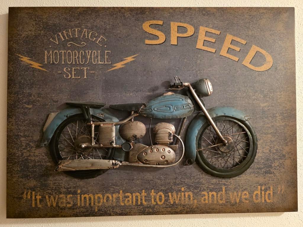 3D Metalen Wanddecoratie Vintage Motorfiets, Ophalen
