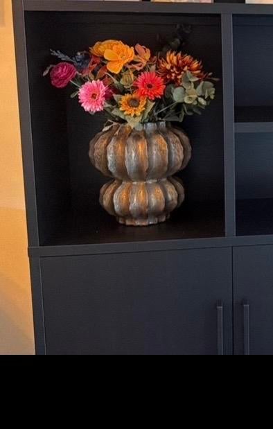 Mica Decorations Vaas Altea brons, Overige materialen, Gebruikt, Overige kleuren, Ophalen of Verzenden