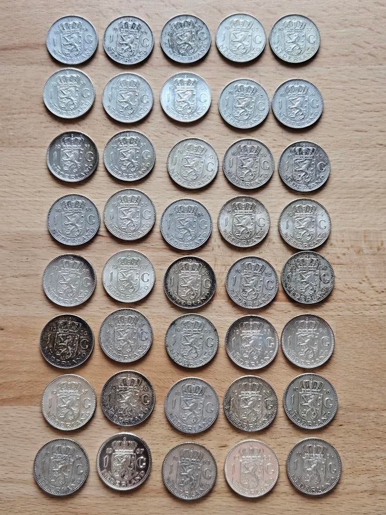 40 Zilveren Juliana guldens, 1 gulden, Koningin Juliana, Setje, Zilver