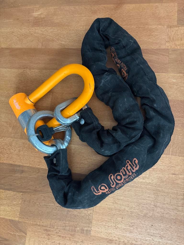 La Souris scooterslot met ketting en beugelslot, Ophalen of Verzenden, Gebruikt, Overige typen, Overige merken