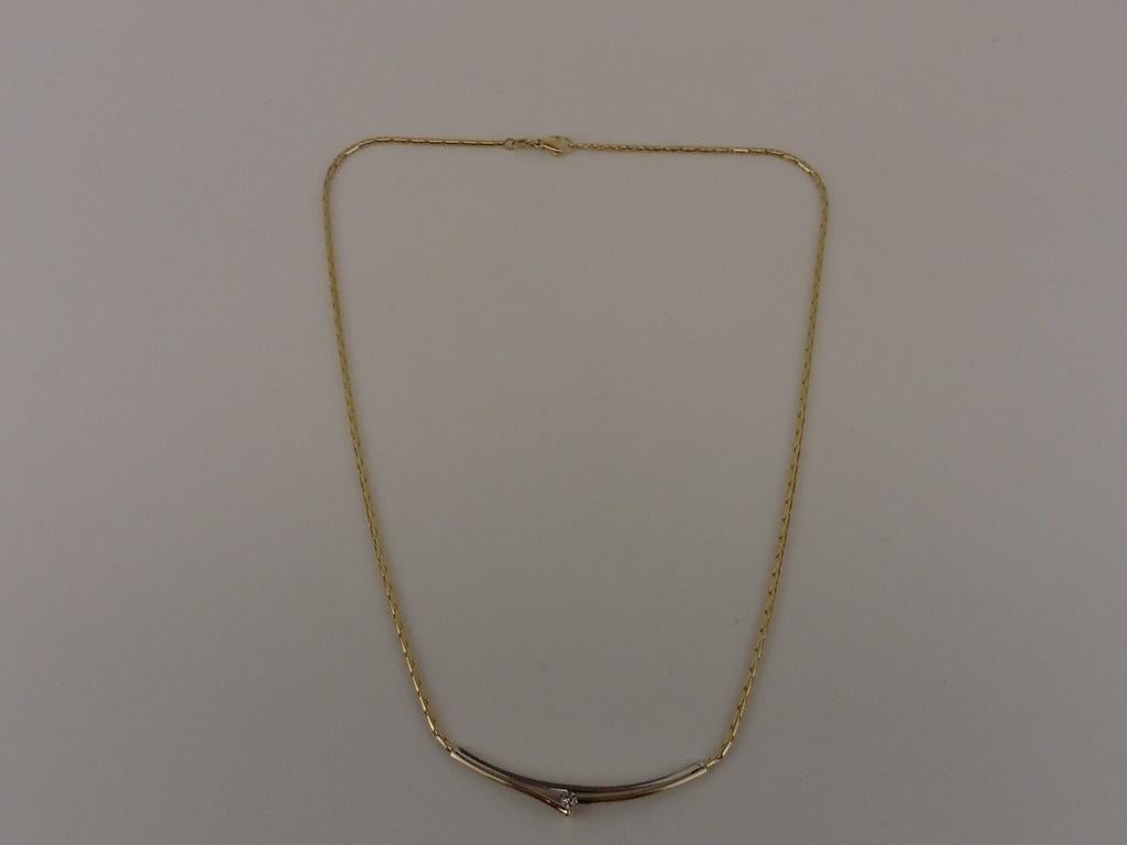 Gouden choker met briljant                               G70, Gebruikt, ., Ophalen of Verzenden, .