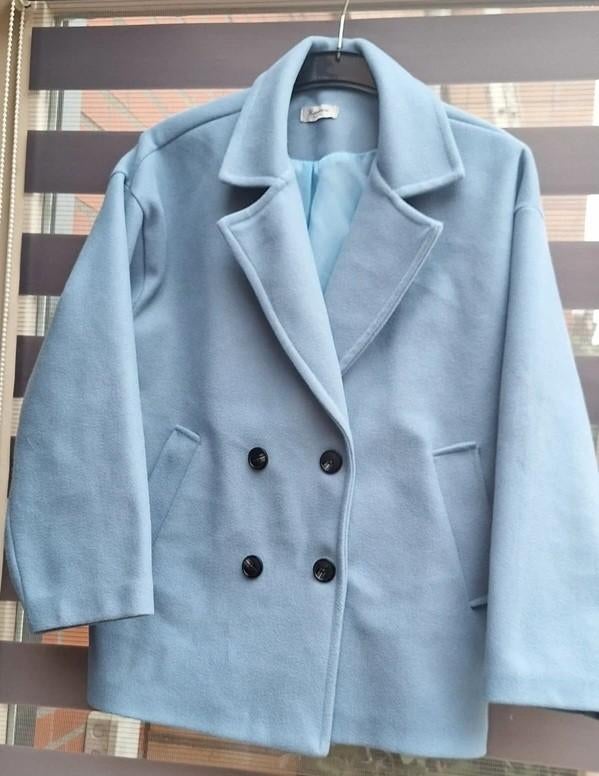 Tussen jas blauw korte mantel, Boetiek, Blauw, Maat 42/44 (L), Ophalen of Verzenden