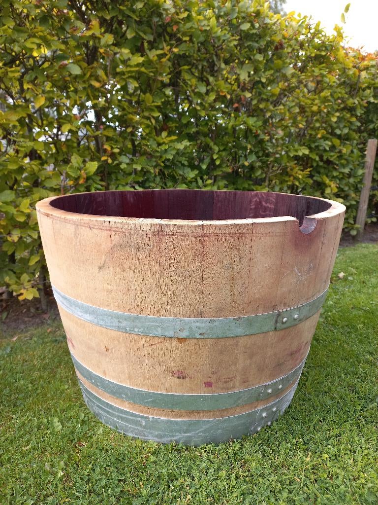 Eikenhouten Wijnvat Planten bak Minivijver Inhoud 112 Liter, Ophalen, Rond, Nieuw, Balkon