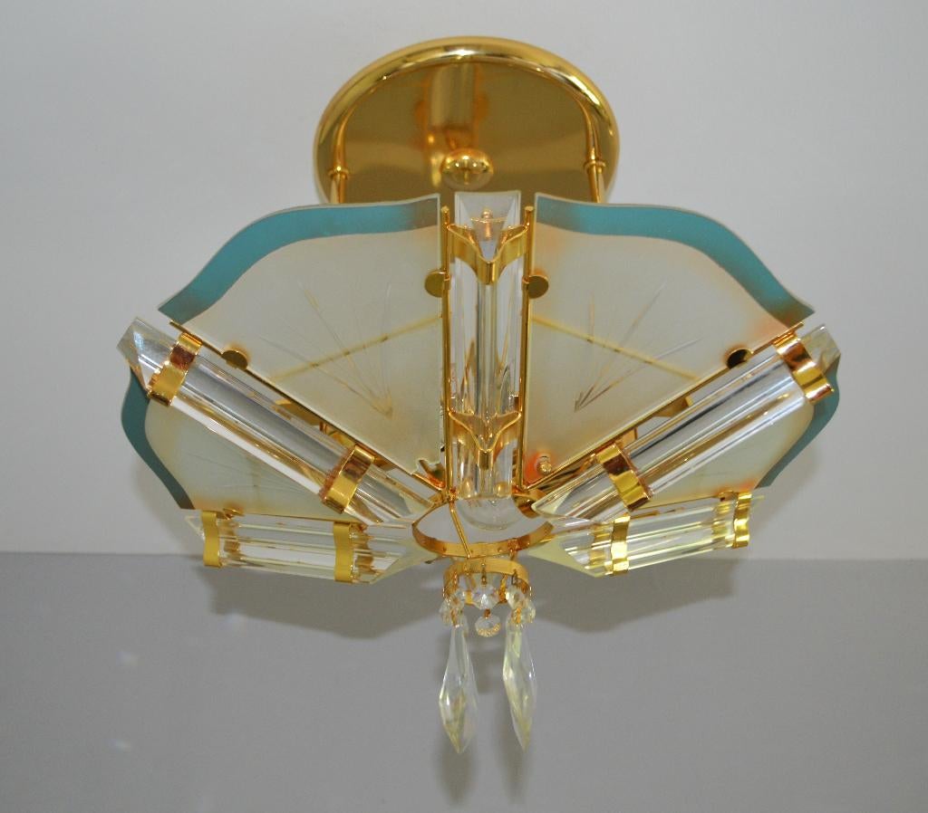 Gouden Vintage Murano / Venini / Novaresi design lamp - 1970, Ophalen, Gebruikt, Glas, Vintage, Venini, Novaresi, Murano, Hollywood Regency, Hotel Chiq