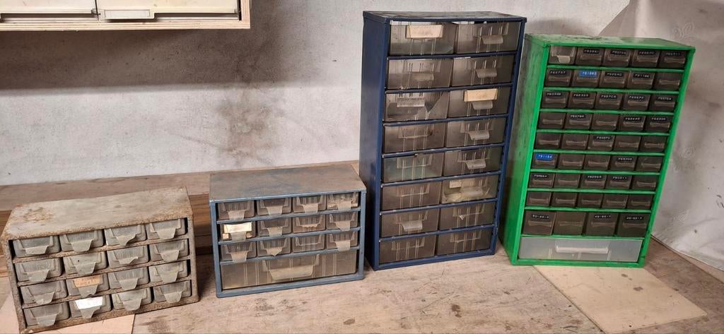 Set van 4 vintage ladekasten met sorteervakken raaco, Ophalen of Verzenden, Gebruikt