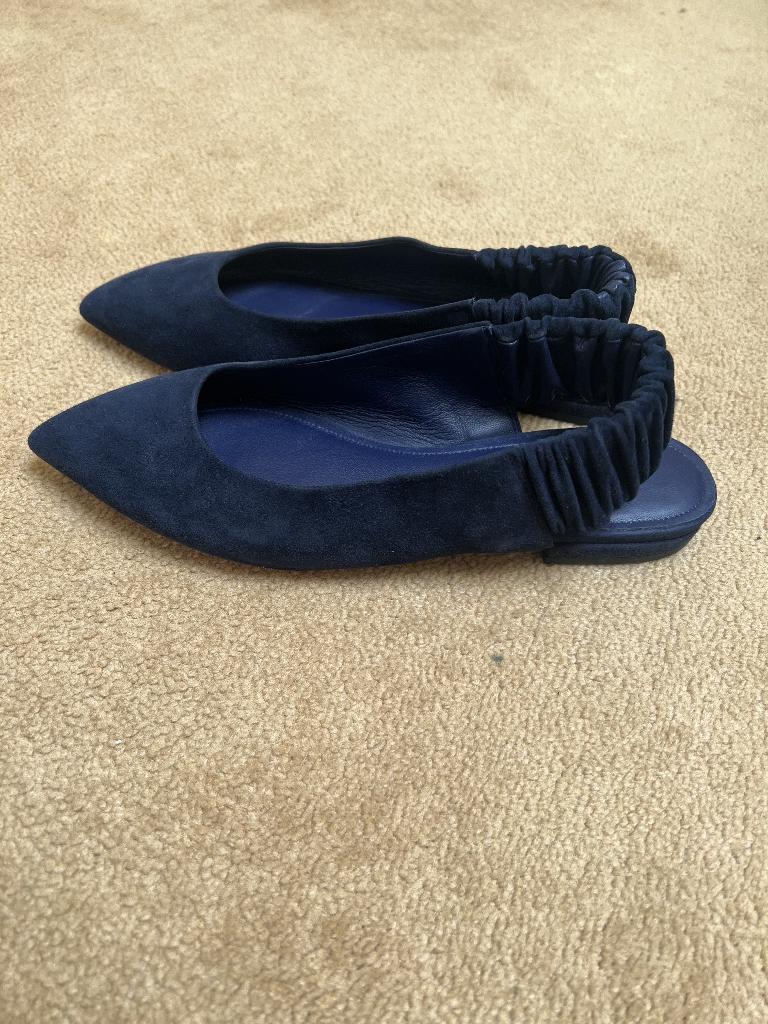 Santoni slingbacks, Blauw, Zo goed als nieuw, Ballerina's, Ophalen of Verzenden