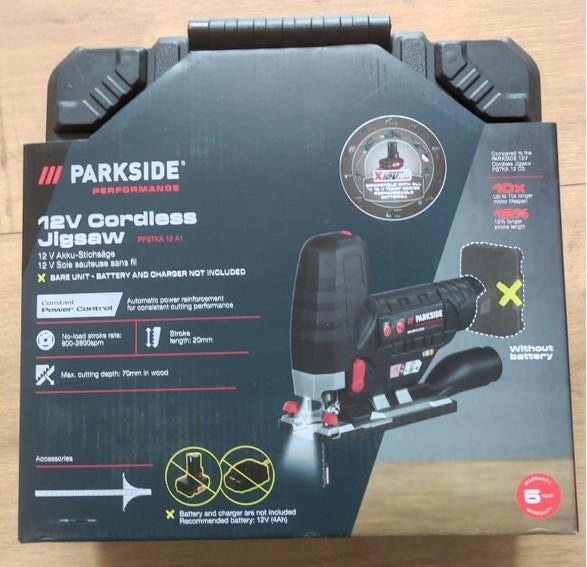 NIEUW : Accu-decoupeerzaag 12V PARKSIDE PERFORMANCE, Decoupeerzaag, Ophalen of Verzenden, Zo goed als nieuw, 30 tot 70 mm