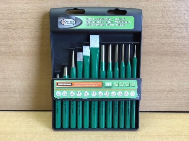 Drevel Centerpunt Beitelset 12 dlg Chroom Vanadium., Eddiys, Espel, Gereedschap of Toebehoren, Nieuw