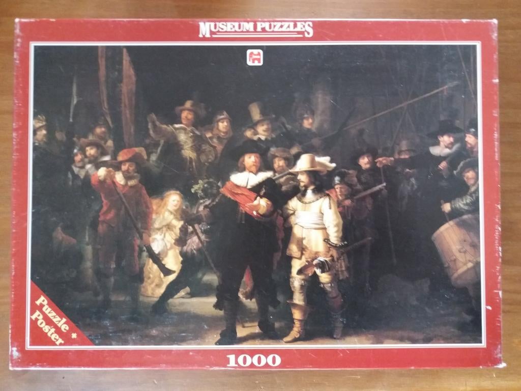 Rembrandt Nachtwacht Puzzel 1000 stukjes + Poster, Hobby en Vrije tijd, Denksport en Puzzels, Ophalen of Verzenden, 500 t/m 1500 stukjes