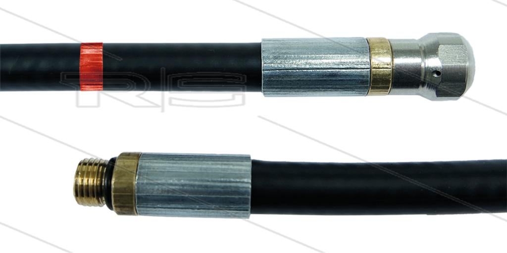 Rioolslang 25m Zwart met Voorgeboorde Nozzle, Verzenden