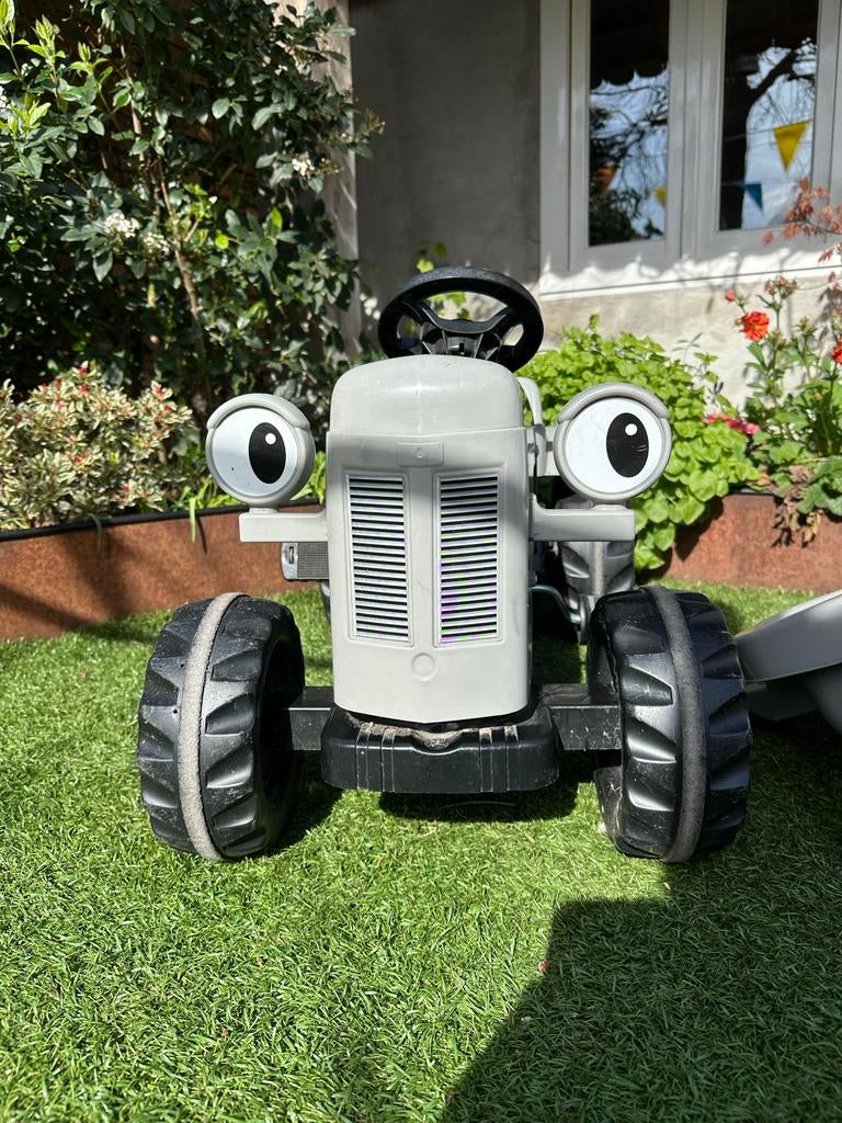 Rolly Toys Grijze Tractor met Aanhanger, Ophalen, Zo goed als nieuw