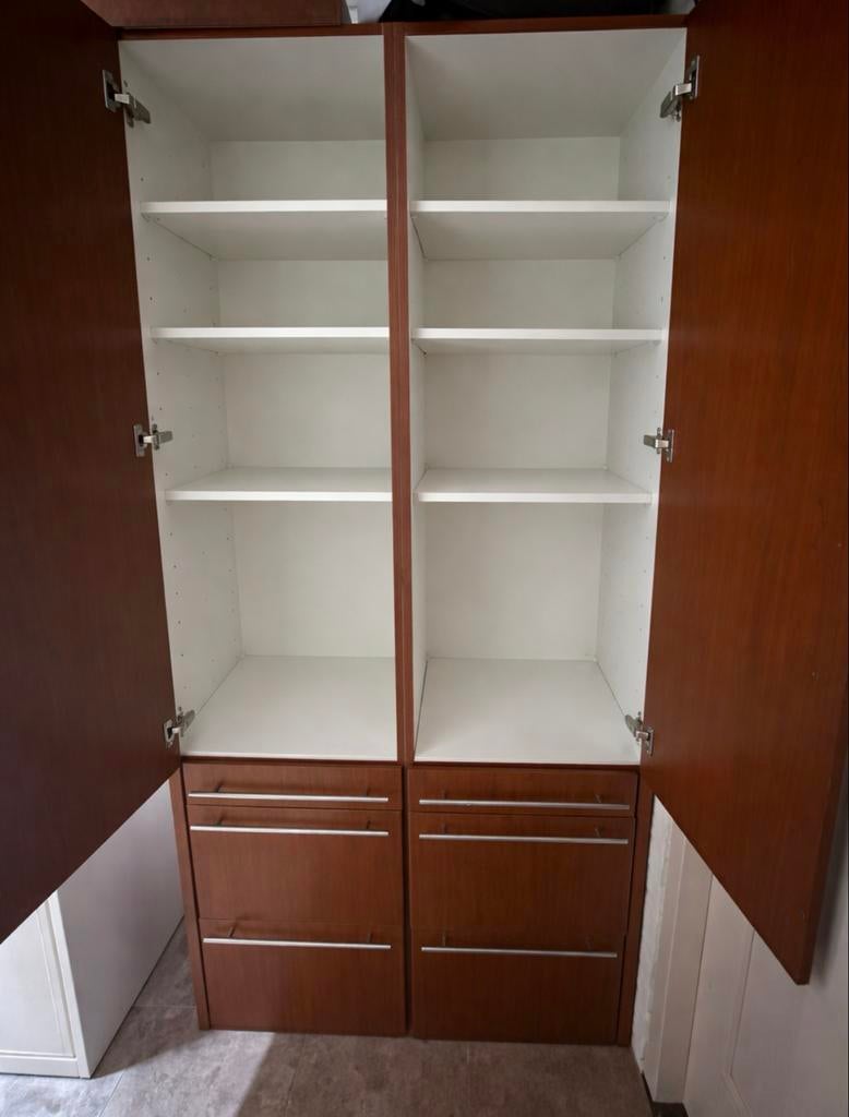 Kledingkast met planken en lades, Ophalen, Gebruikt, 100 tot 150 cm, 200 cm of meer