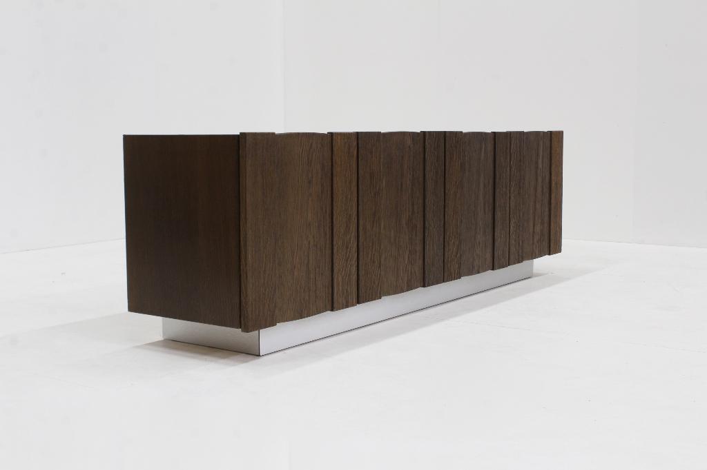 Vintage Brutalist Sideboard 1970s, Design, 150 tot 200 cm, Eikenhout, Ophalen of Verzenden