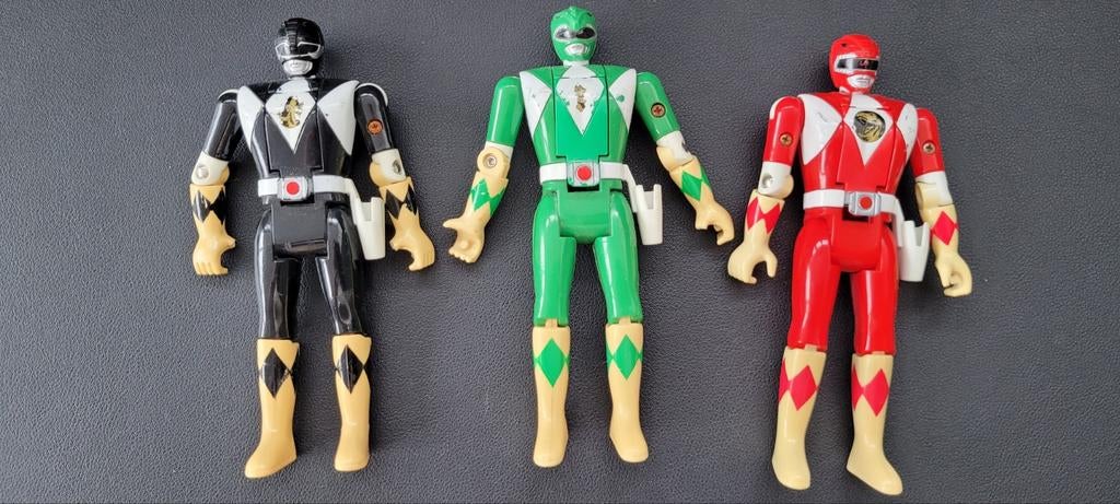 3 Vintage Mighty Morphin Power Rangers Actiefiguren 1993, Ophalen of Verzenden, Gebruikt