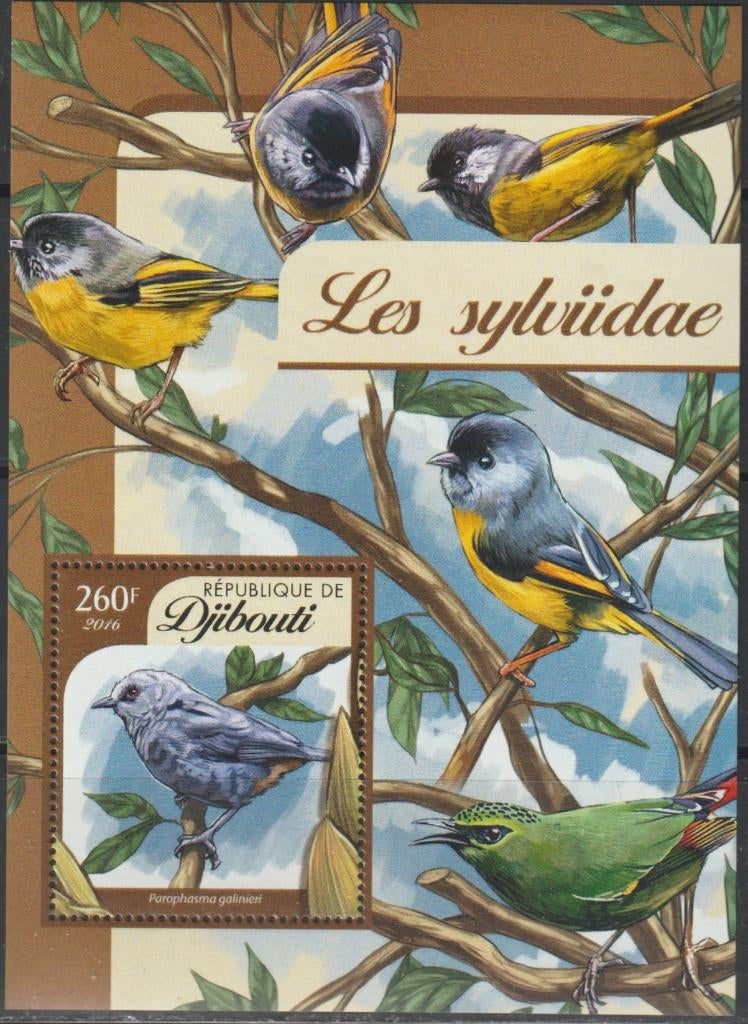 VOGELS = ZANGVOGELS = Mooi bl. v DJIBOUTI-GB-11D, Verzenden, Postfris, Dier of Natuur