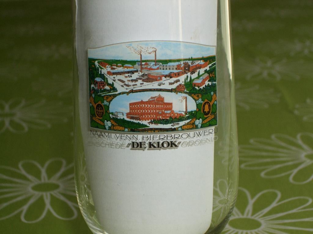 Grolsch glas Bierbrouwerij De Klok Enschede Groenlo, Ophalen of Verzenden, Zo goed als nieuw, Glas of Glazen, Grolsch