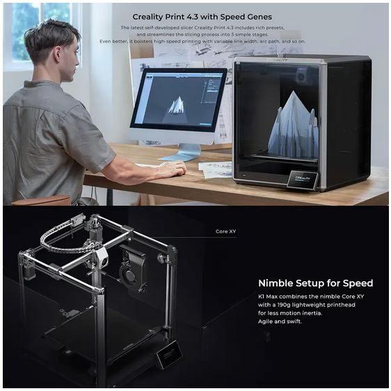 Creality K1 Max FDM 3D-printer - Bouwvolume van 300x300x300, Computers en Software, 3D Printers, Ophalen of Verzenden, Nieuw