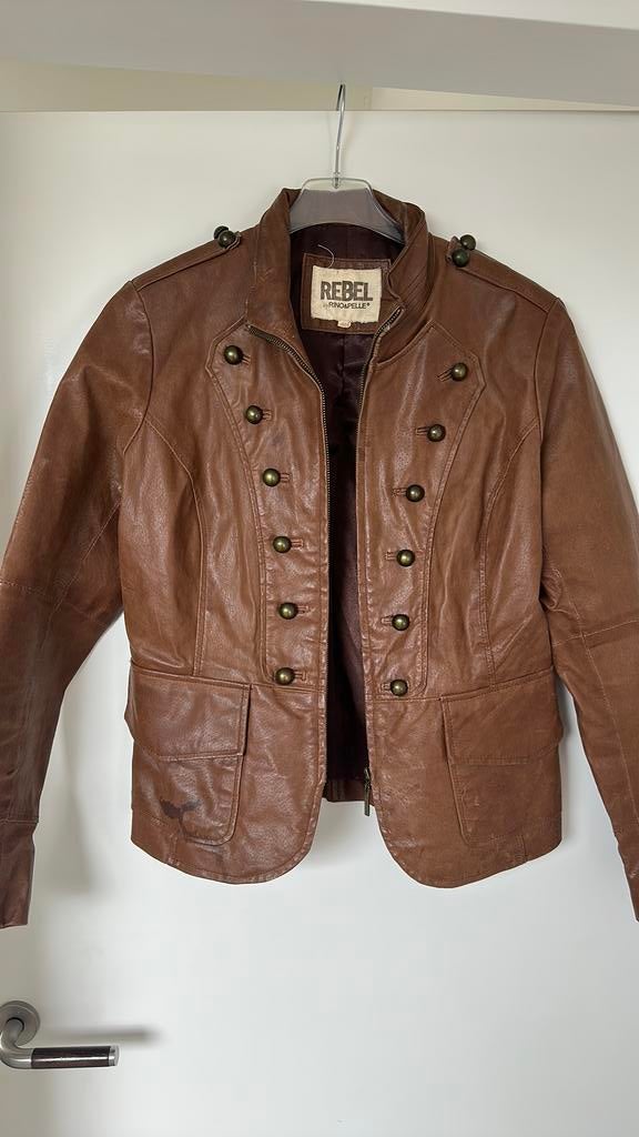 Leren jasje jack, Kleding | Dames, Maat 38/40 (M), Bruin, Ophalen of Verzenden, Jasje